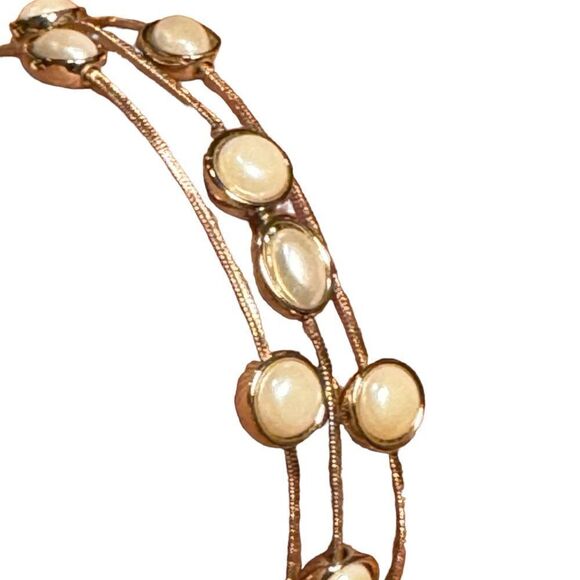 NWT Anne Klein Stone Station Triple-Row Flex Bracelet - Picture 2 of 5